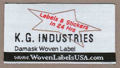 Damask woven label.